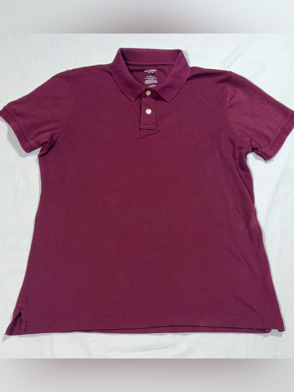 Arizona Jean Co Flex Polo Men's L Burgundy Maroon Stretch Golf Casual